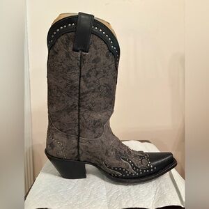 Studded Black and Gray Boots